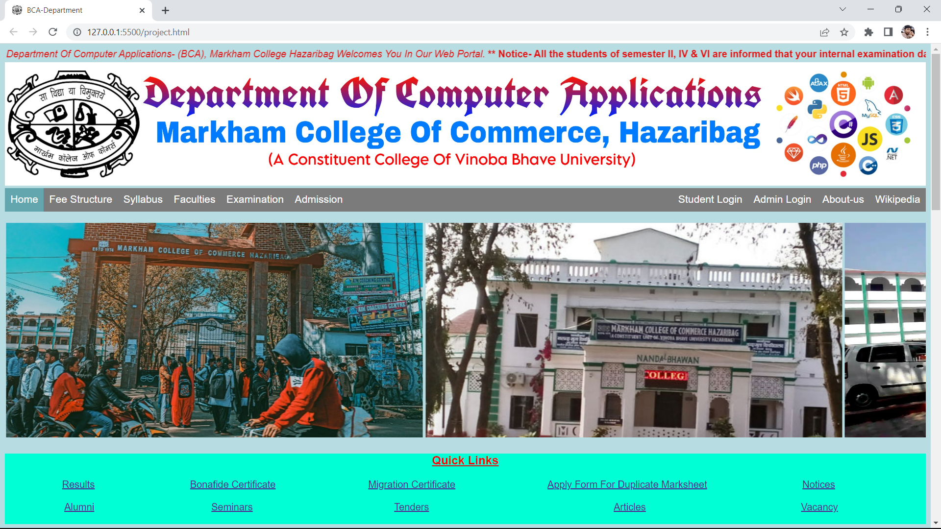 College Department Project